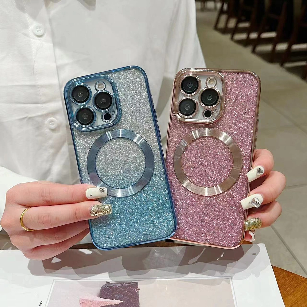 New Fashion Glitter Anti-Scratch Soft Cover TPU Phone Cover Colorful Magnetic Mobile Phone Case for iPhone 11 /12 /13promax