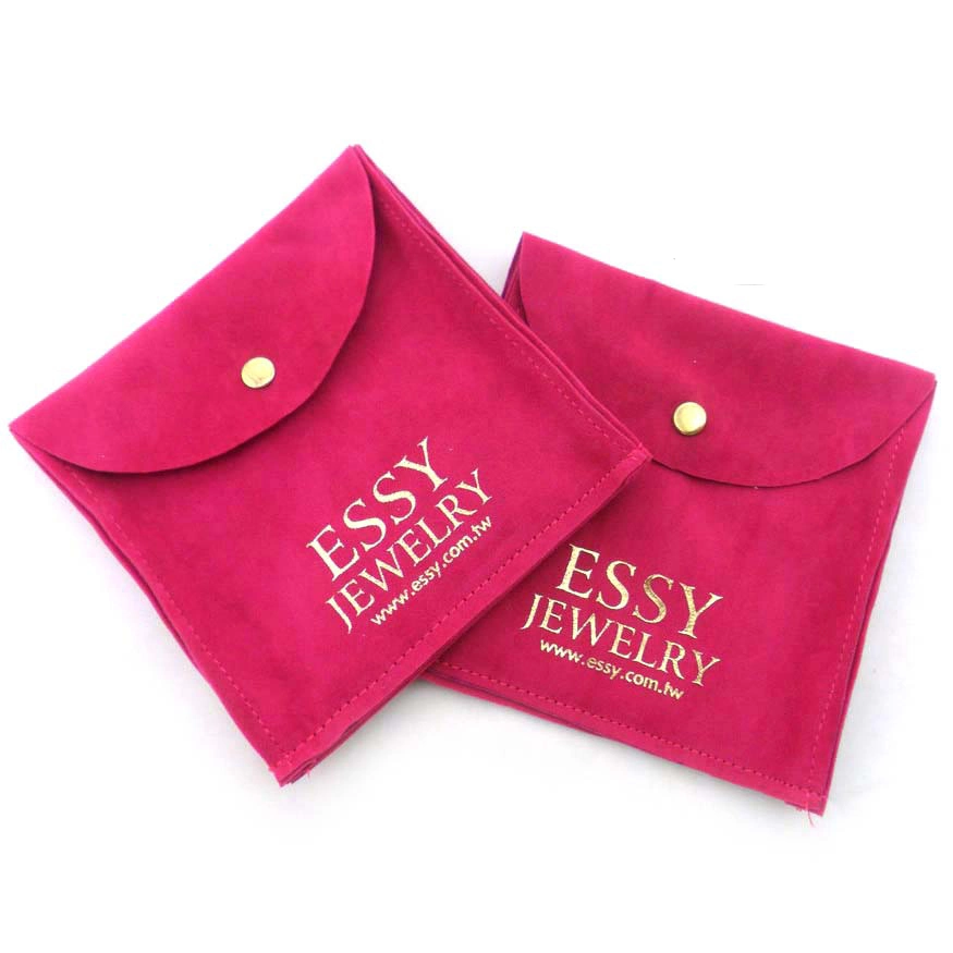 High-End Small Ring Packaging Custom Printed with Logo Silk Suede Microfiber Velvet Gift Jewelry Pouch Bag