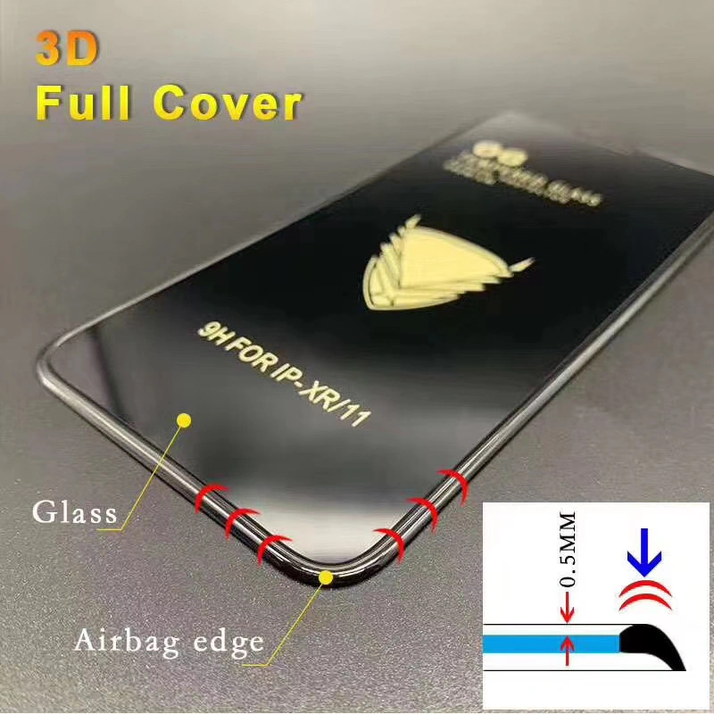 3D Anti Shock Airbag Tempered Glass Golden Armor Screen Protector for iPhone 15 9h HD Mobile Phone Glass Shield
